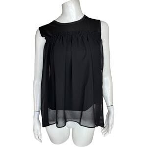 C. Wonder Black Ruffle Sleeveless Blouse‎ 100% Polyester XS NWT